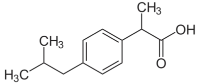 Ibuprofen skeletal diagram