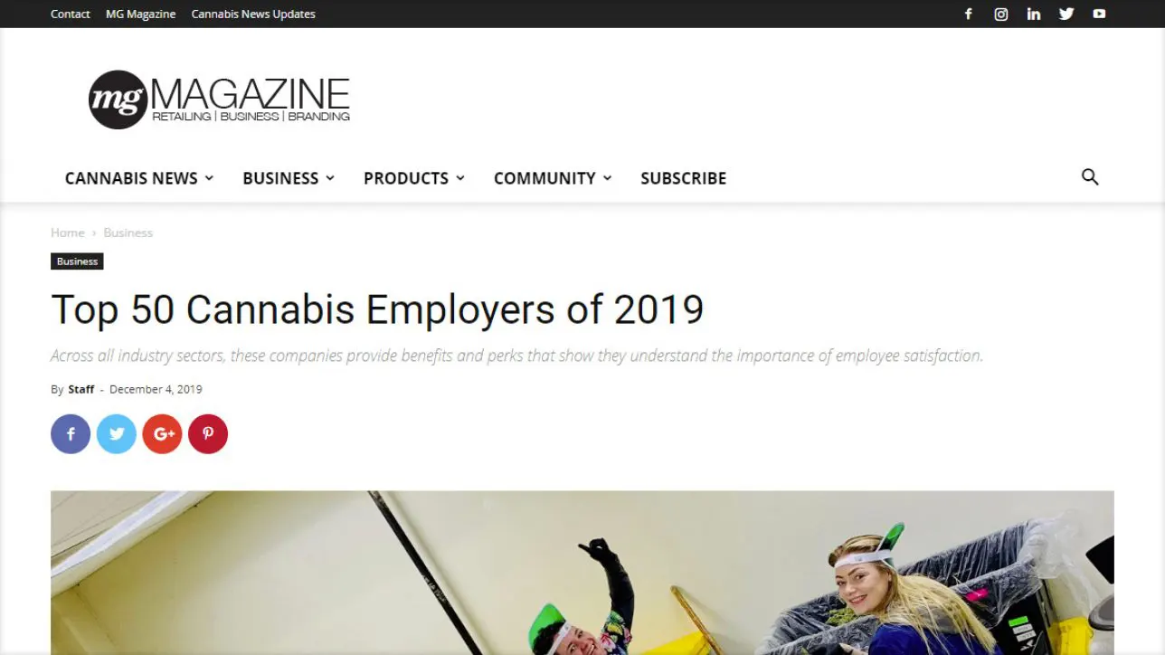 SC Labs Named to Top 50 Cannabis Employers of 2019 by mg Magazine