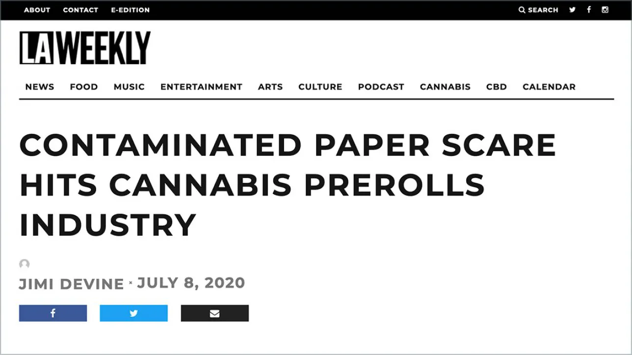 Contaminated Paper Scare Hits Cannabis Prerolls Industry