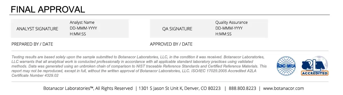 COA approval section