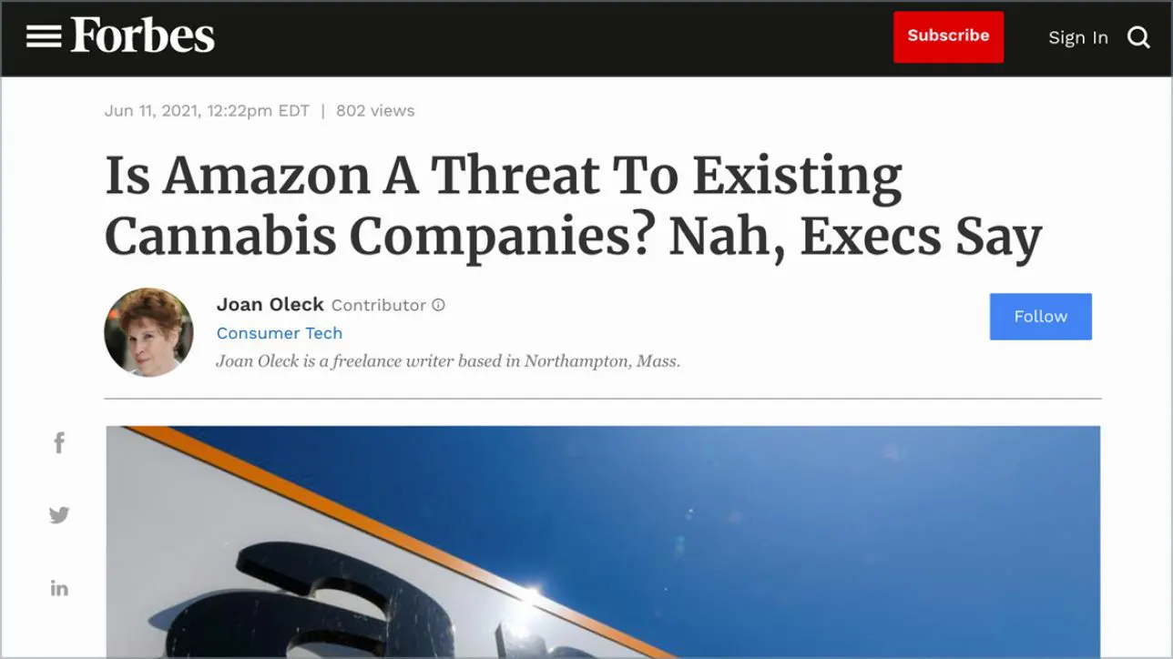 Is Amazon A Threat To Existing Cannabis Companies? Nah, Execs Say