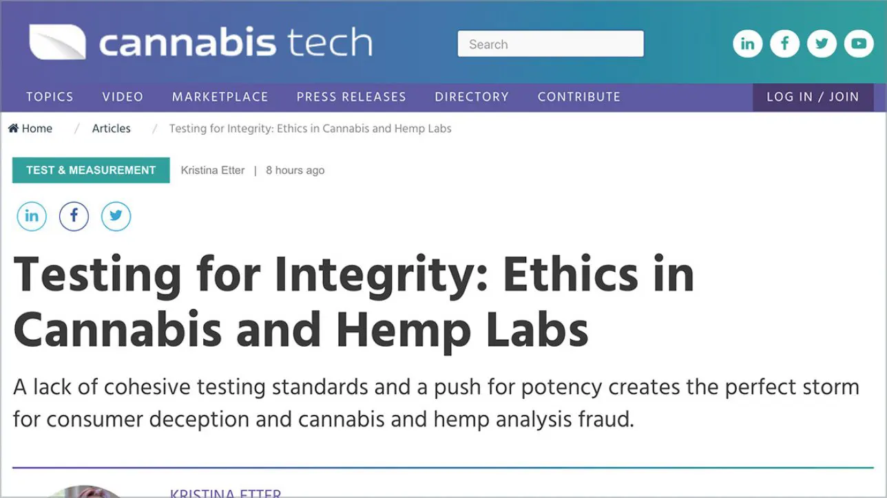 Testing for Integrity: Ethics in Cannabis and Hemp Labs