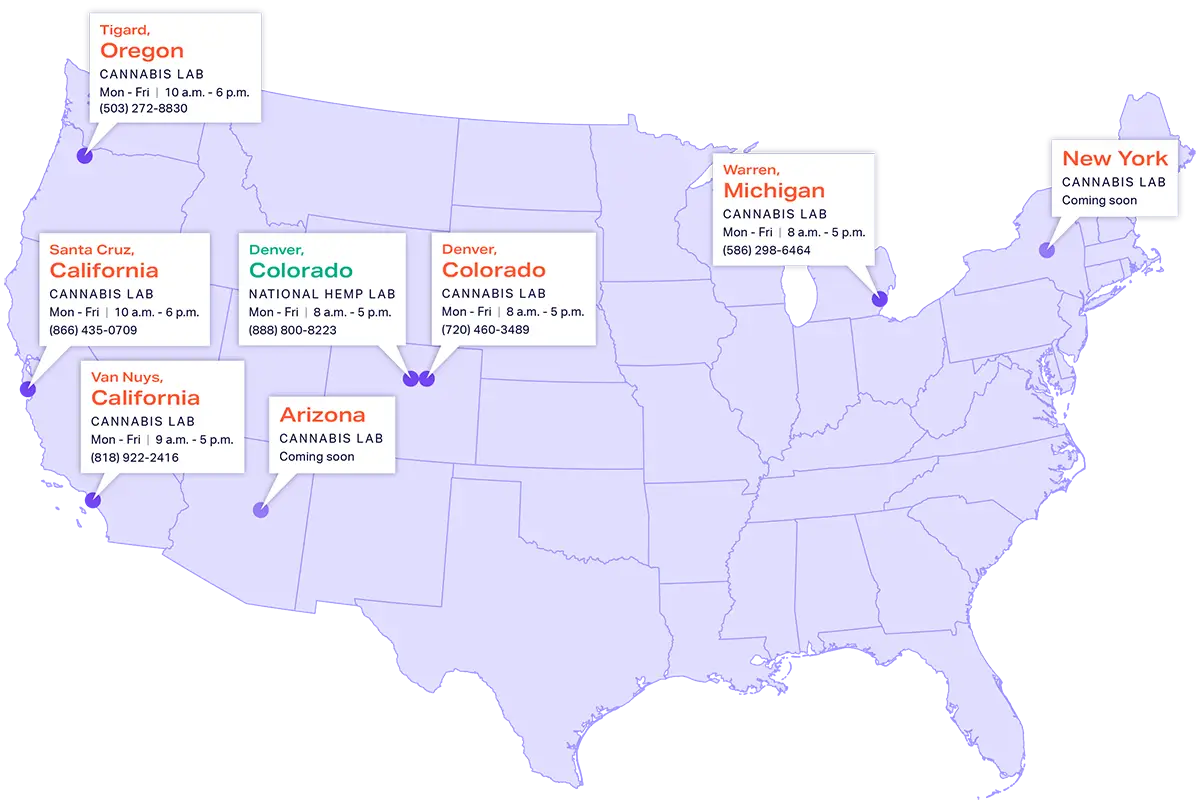 SC Labs USA Locations Map - January 2023